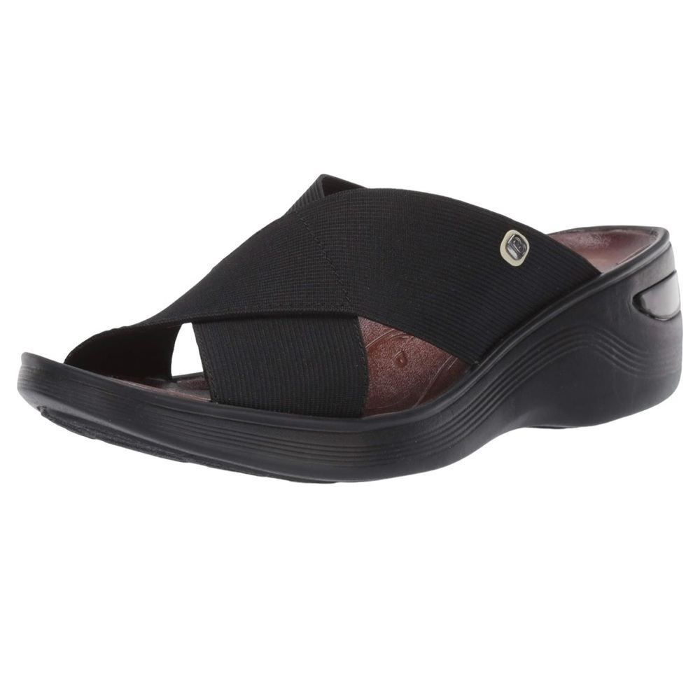 BZEES Desire Wedge Sandals in Black NIB - Size 8.5 Wide MSRP $ - Picture 7 of 13